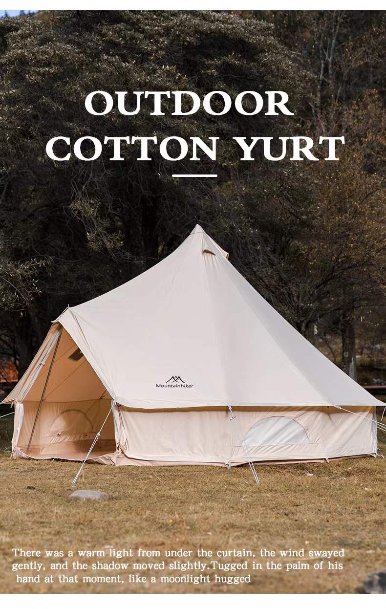 Cheap Goat Tents Mountainhiker 2022 5 8people 6M*6M Cotton Tent Light Luxury Camp Outdoor Camping Travel Self driving Yurt Large Waterproof Tent   